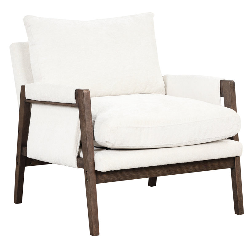 Fauteuil en velours blanc - élégant et confortable pour les espaces de vie, les chambres à coucher, Blanc