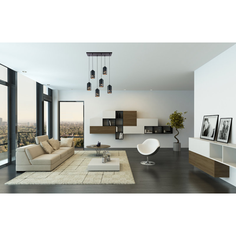 - Light Pendant, Black, 6 Lights