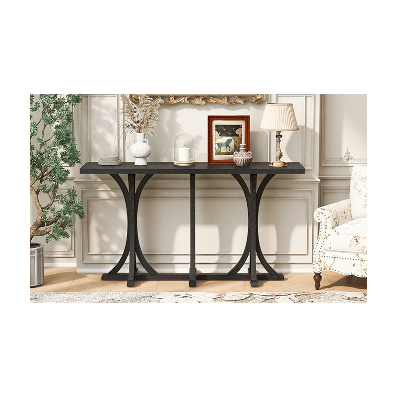 Console en bois 59,8 po, Noir
