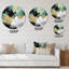 Horloge murale en métal «Full Moon Happiness» or et turquoise-93381403