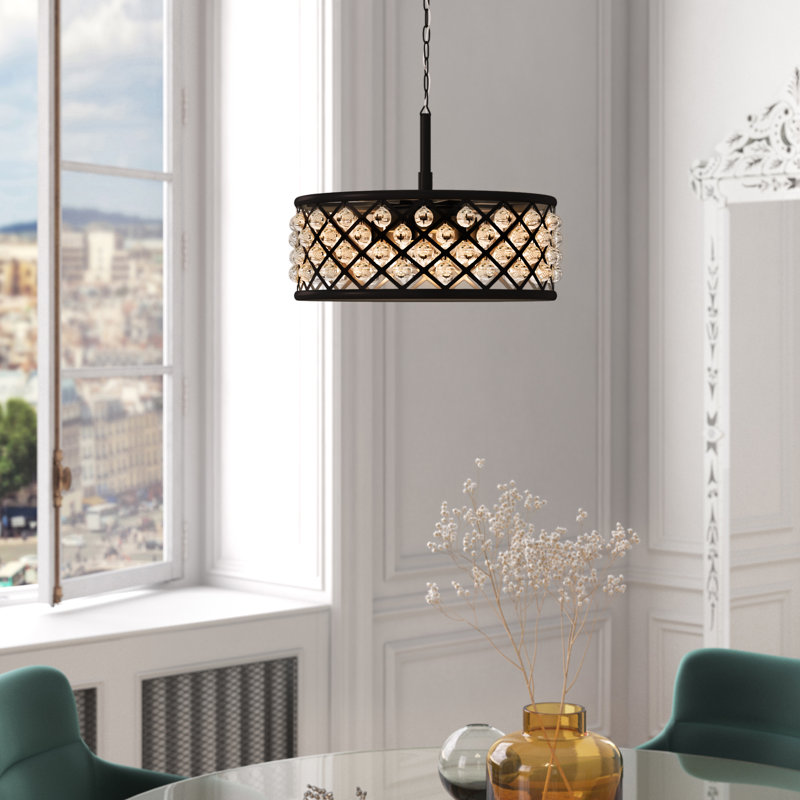 Lustre cylindrique unique et remarquable à 6 lumières Swinney, Brun moka