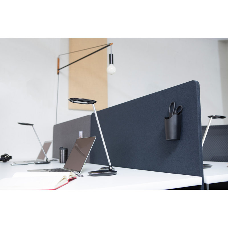Misty Gray Fabric 24" Desk Privacy Panel