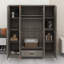 Garde-robe à 4 portes avec rangement de tiroir intégré-448614691