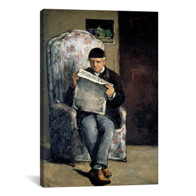 Reproduction d’art sur toile tendue, "the the artist père (reading l’evenement) 1866" par paul cezanne