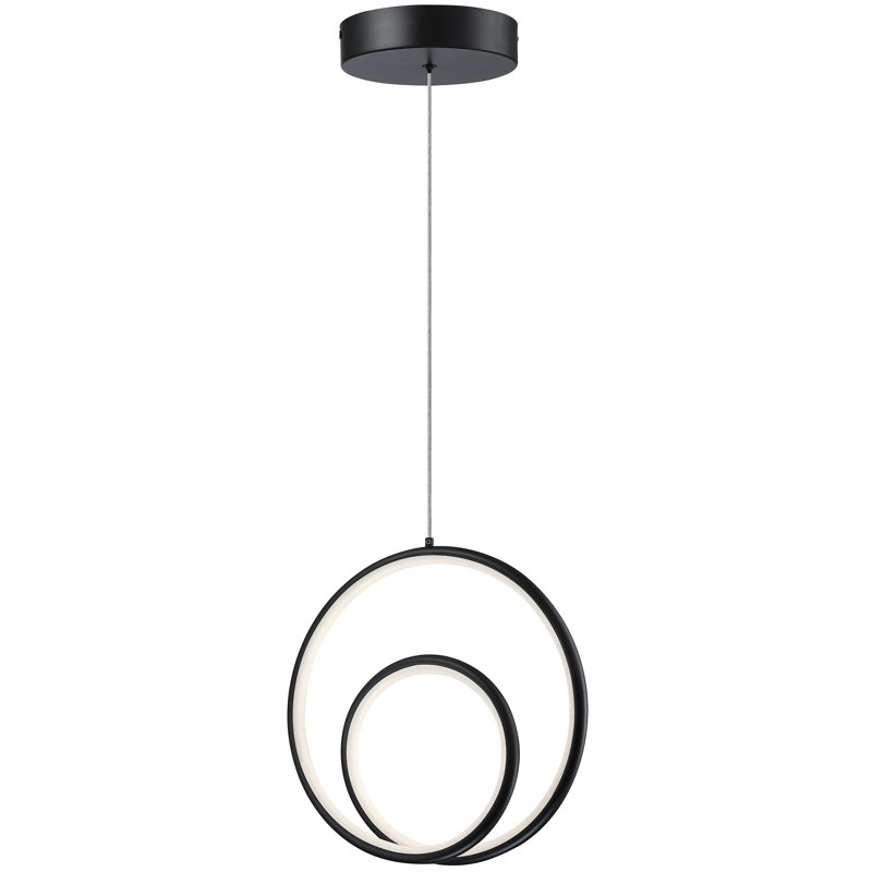 Luminaire suspendu à 1 lumière Faouzi, Noir mat