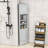Vanbrunt Tall Freestanding Bathroom Corner Cabinet with Adjustable Shelves and Groove Pattern Doors-826850062
