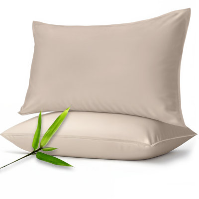 100% Viscose from Bamboo Pillowcases Only, 300 Thread Count, Hidden Zipper, Cooling Breathable, Bedding Pillow Covers for Hot Sleepers - Gift-Ready Packaging, PACK OF 2 (Iced Latte)