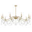Lustre 10 lumières en laiton chaud Mariposa