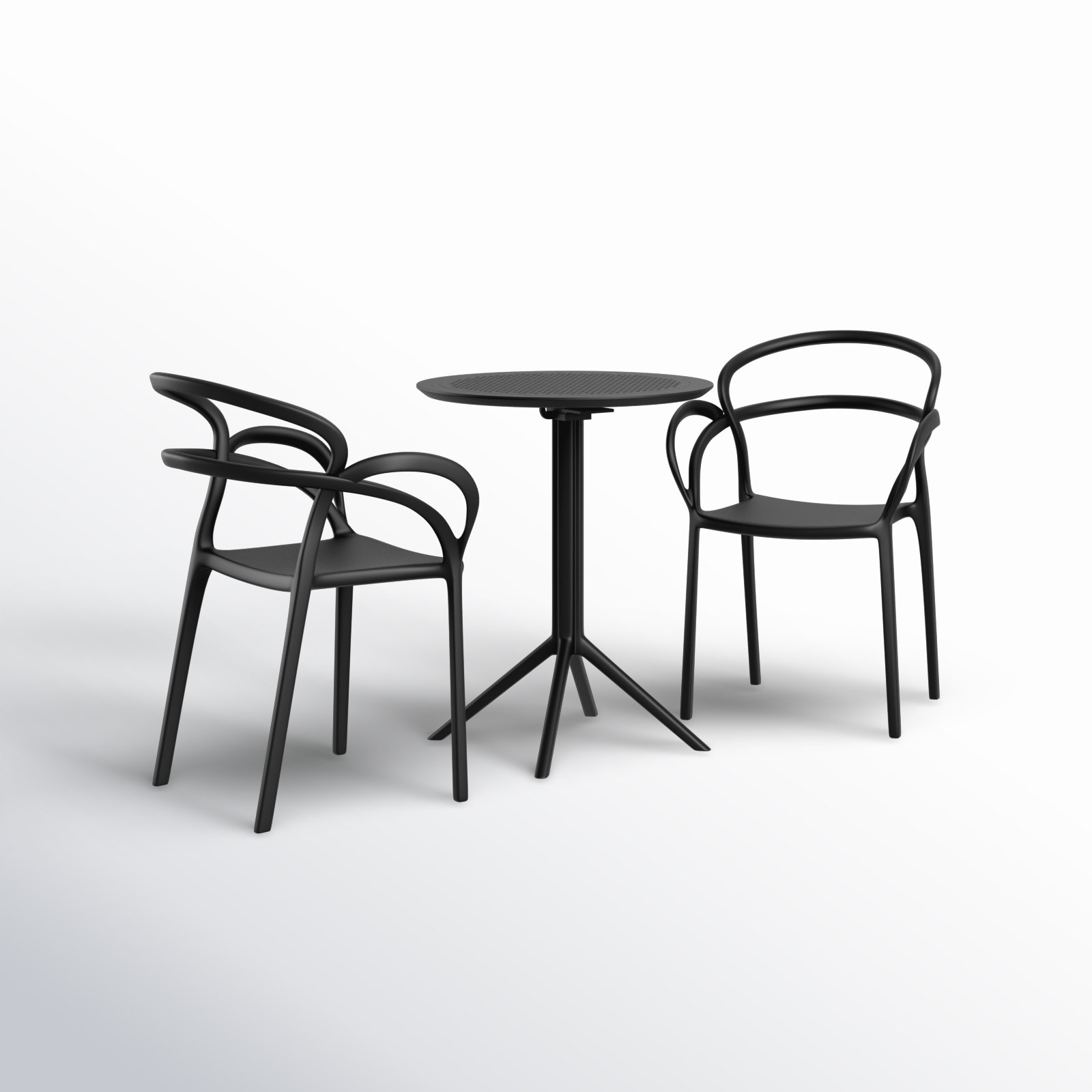 Farrah 24" Patio Bistro Set, Black