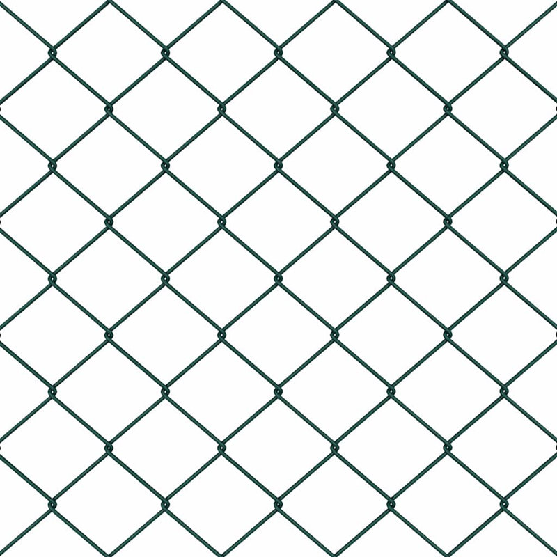Vidaxl Chain Link Fence With Posts Steel, 140cm H x 1000cm W x 3.2cm D, Green