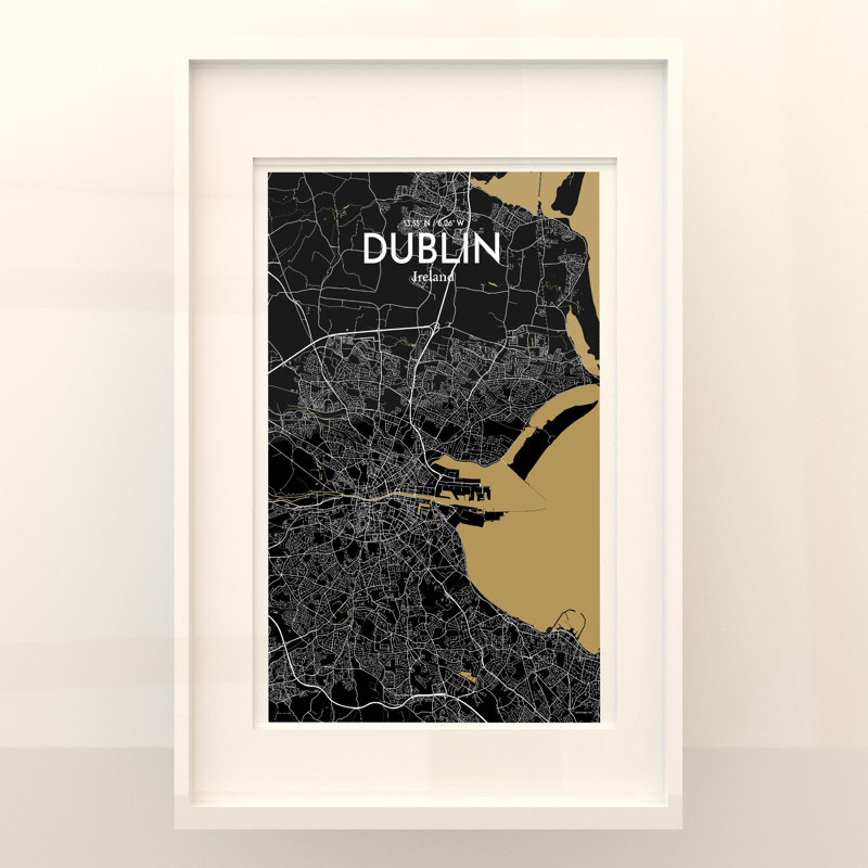 Dublin City Map In Luxe - No Frame Print, 17cm H x 11cm W x 0.05cm D