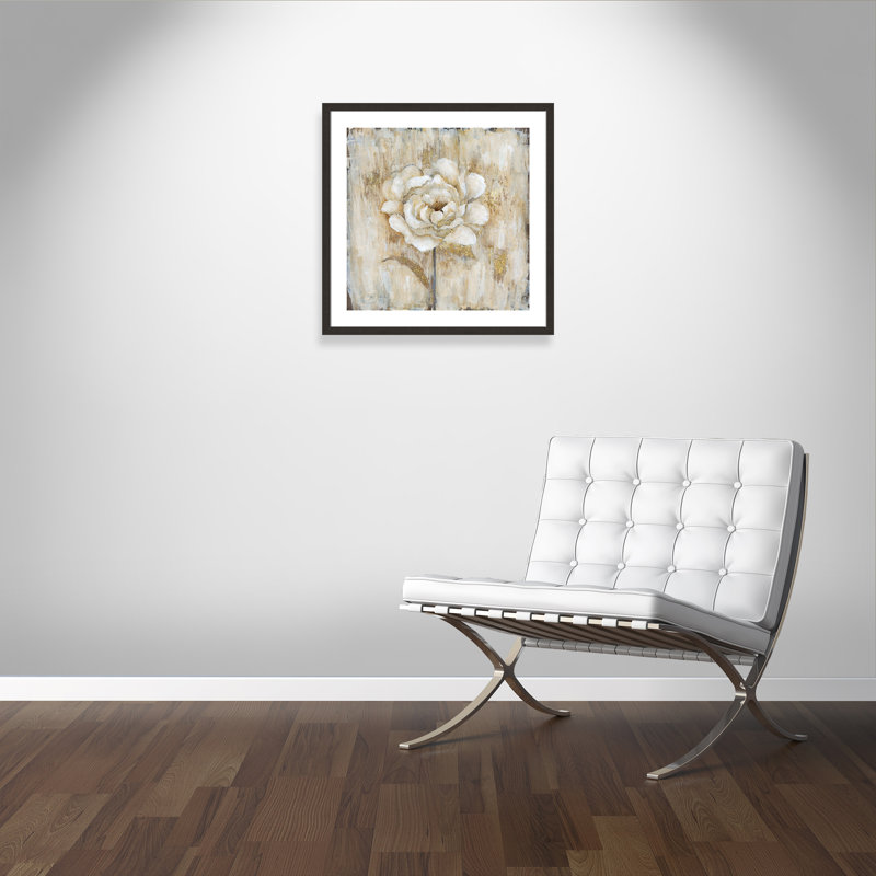 Venetian Gold Botanical I - peinture encadrée, Cadre espresso foncé, H 28 po x l 28 po x P 2 po