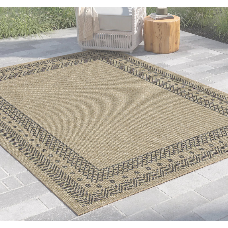 Earth Black Indoor/Outdoor Area Rug, Rectangle 7'10" x 10'3"