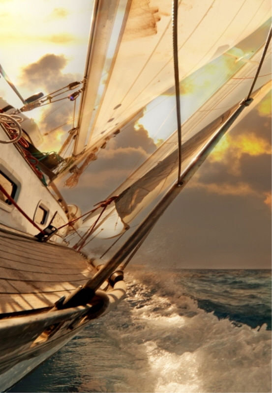 Sunset Sail I Print by Sofia Fox, Outdoor, 45" H x 30" W x 1.5" D