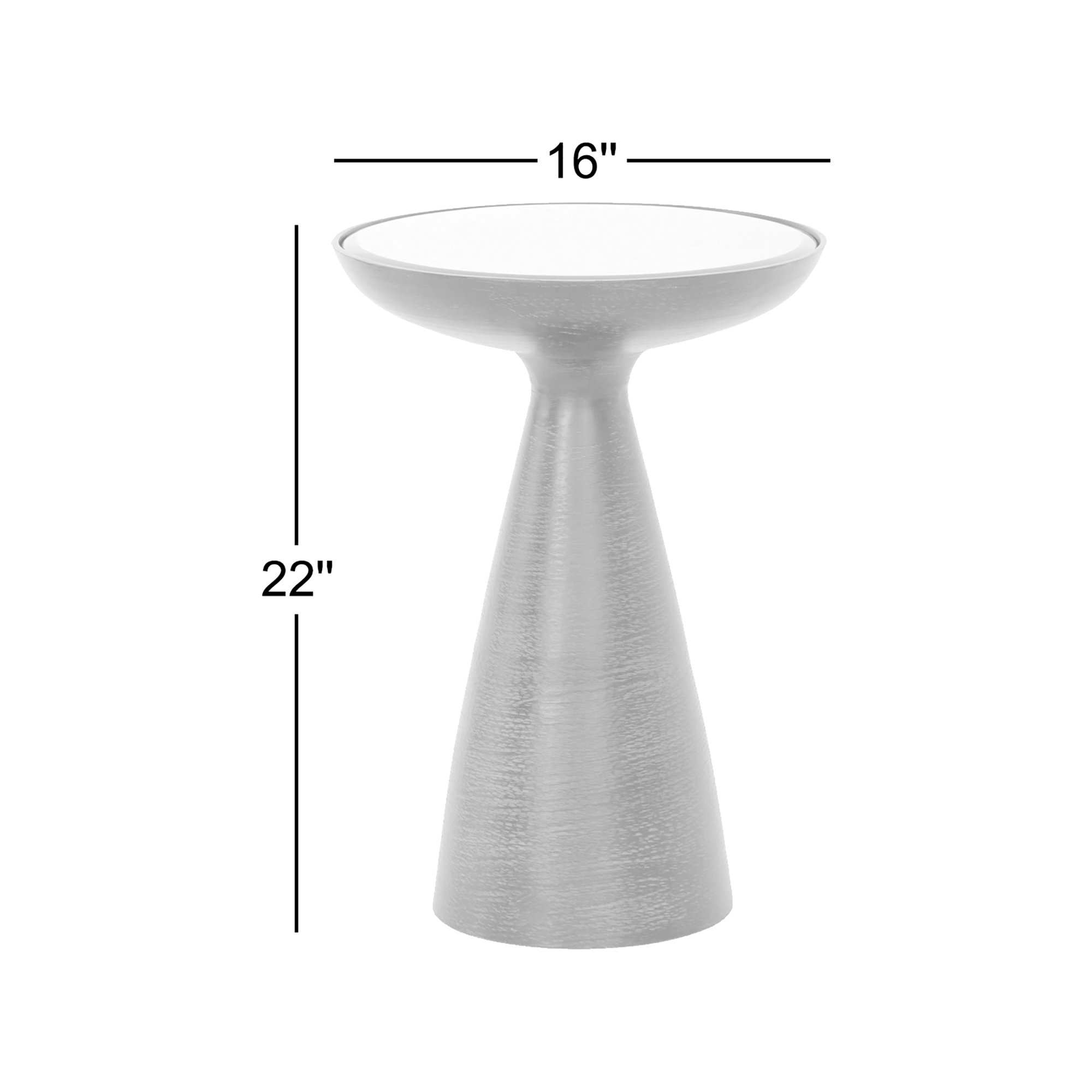 Baya End Table, Ash Glass, Brushed Bronze