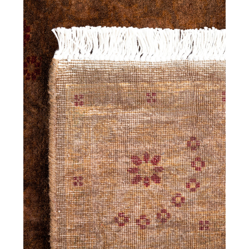 Overdyed Hand-Knotted Wool Modern-Contemporary Brown Runner 2' 7" x 10' 2"