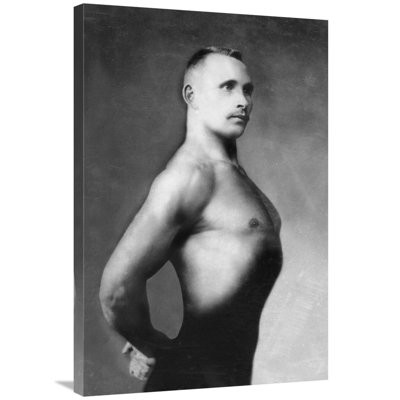 " Right Profile Of Bodybuilder From The Waist Up " by Vintage Muscle Men