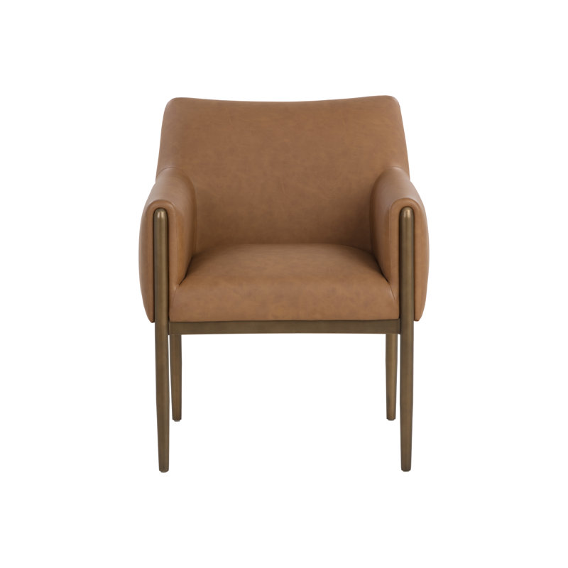 Fauteuil en similicuir - brun