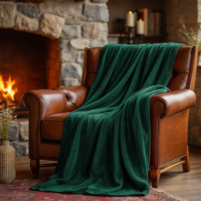 Ultra Plush Mink Faux Fur Reversible Fleece Throw Blanket