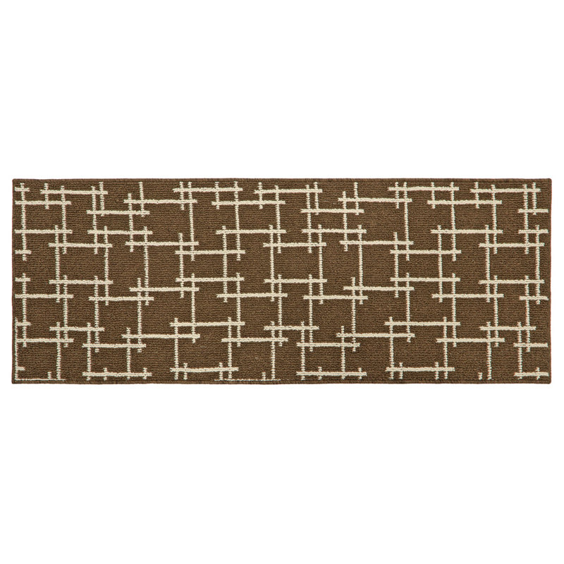 Non-Slip Indoor Doormat, Brown, Rectangle W57 x L150 cm