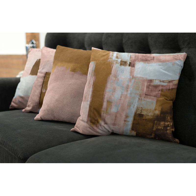 Reversible Pillow Cover, 24" H x 24" W, Rose Baby Blue / Ginger