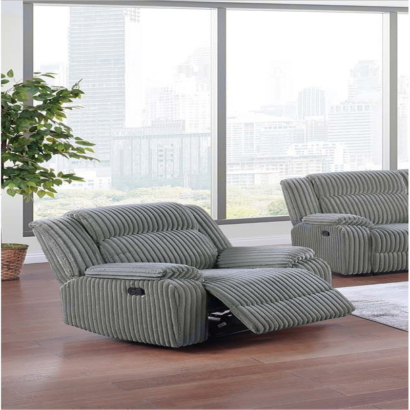 Fauteuil inclinable en velours côtelé 1 pièce, Fumée
