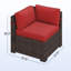 Ensemble modulaire de conversation modulaire en rotin pour 10 personnes avec 2 tables basses, 2 canapés d'angle et 8 canapés simples-560130742