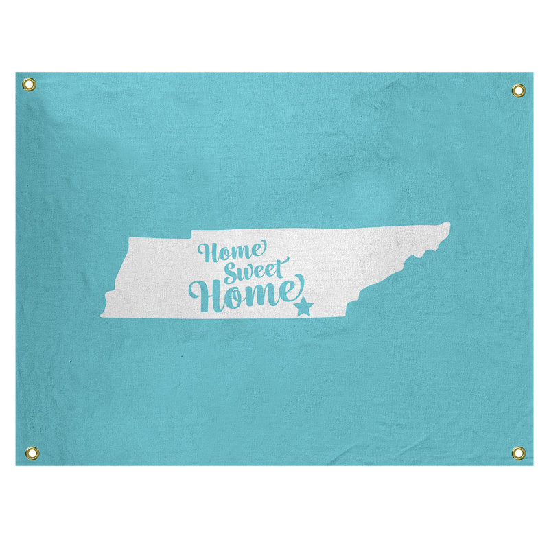 Tapisserie murale chattanooga doux pour la maison, H 26 po x l 36 po, Bleu sarcelle
