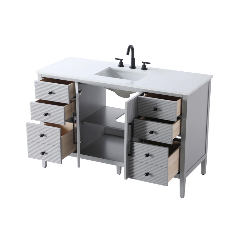 Meuble-lavabo simple 54 po, Gris