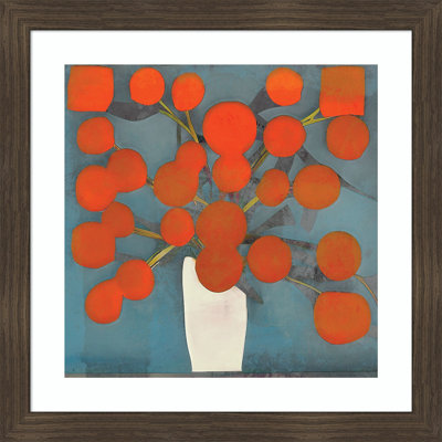 Abstract Orange Flowers Print by Elena Ray