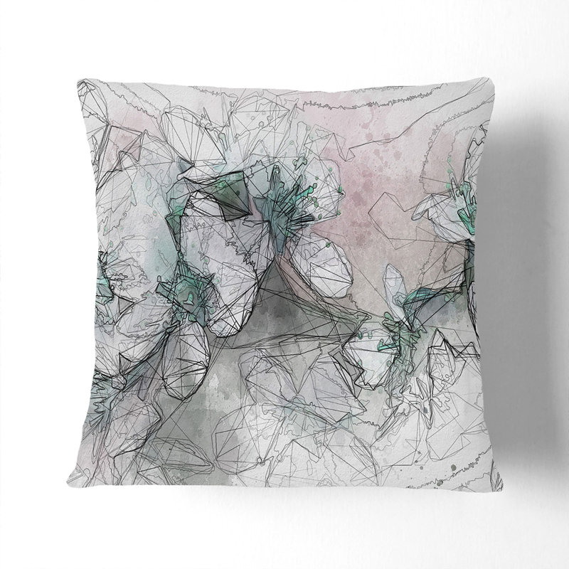Floral Square Throw Cushion, 40cm H x 40cm W x 15cm D