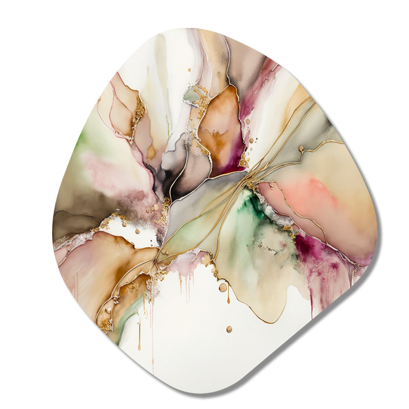 Art liquide avec une touche d'or IV, H 28 po x l 25 po