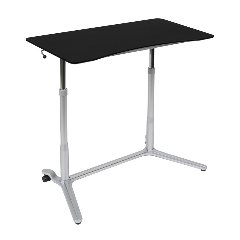 Crandell Adjustable Metal Base Standing Desk, Black/Silver