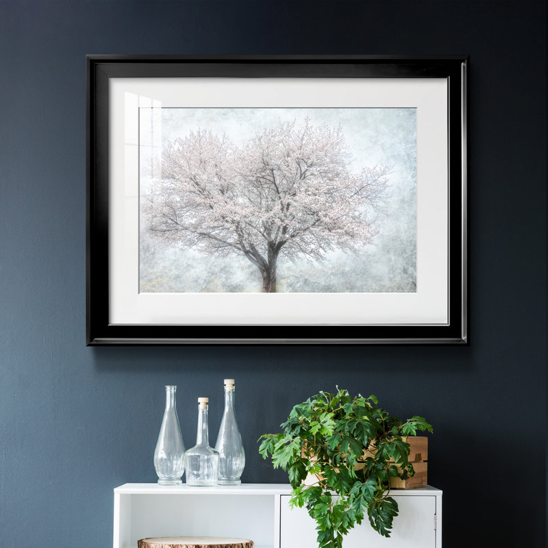 Un avant-goût du printemps II - Tableau encadré sous verre acrylique, grand format, idéal pour le salon, Papier encadré noir