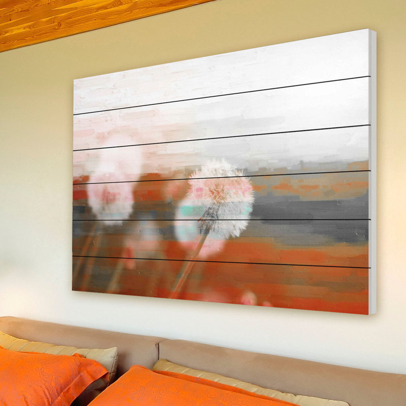 «Daisy Dew», reproduction sur bois, H 12 po x l 18 po x P 1,5 po