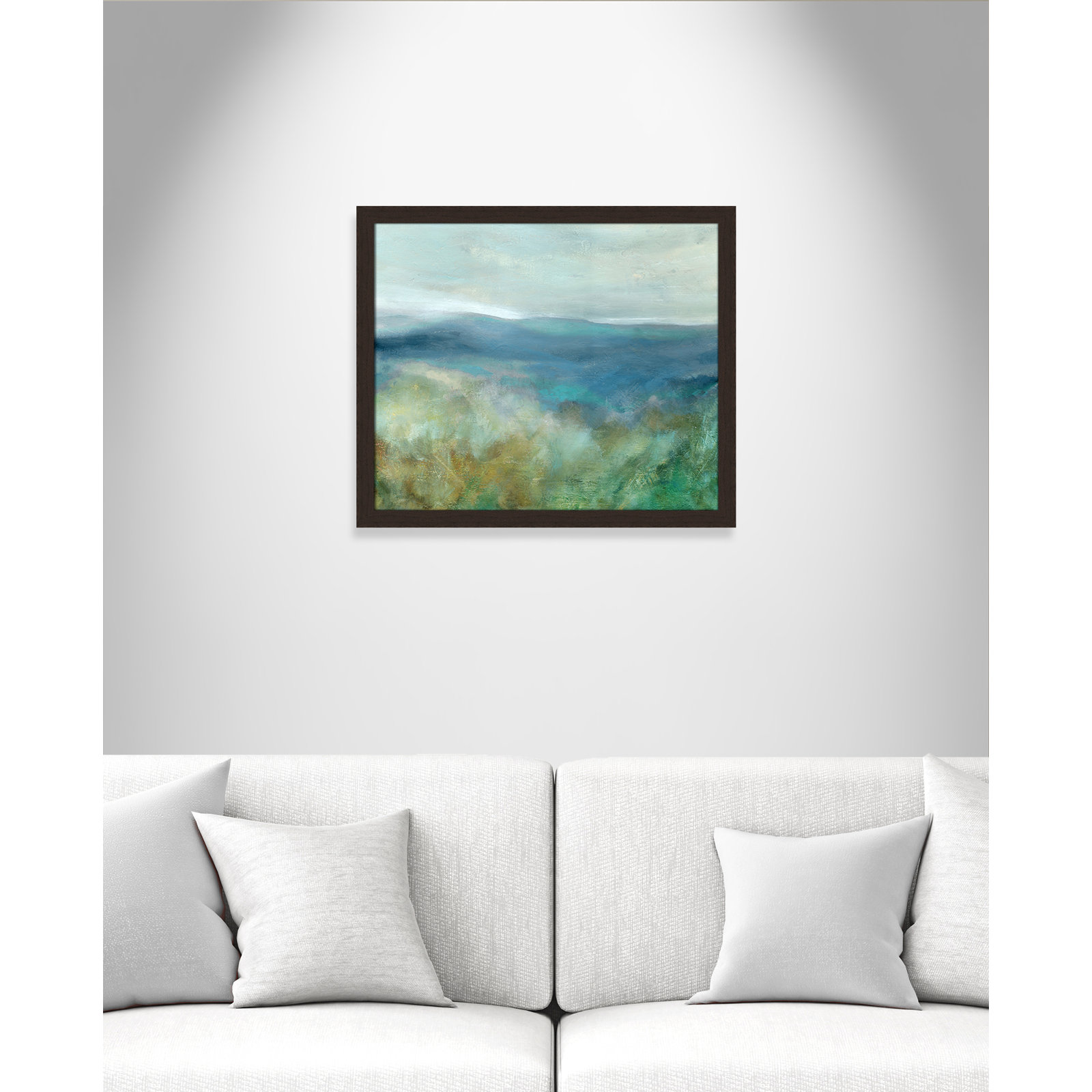 Adamsville "Blue Mountain Overlook" Painting, 22.5" H x 26.5" W x 1.12" D, Walnut Framed