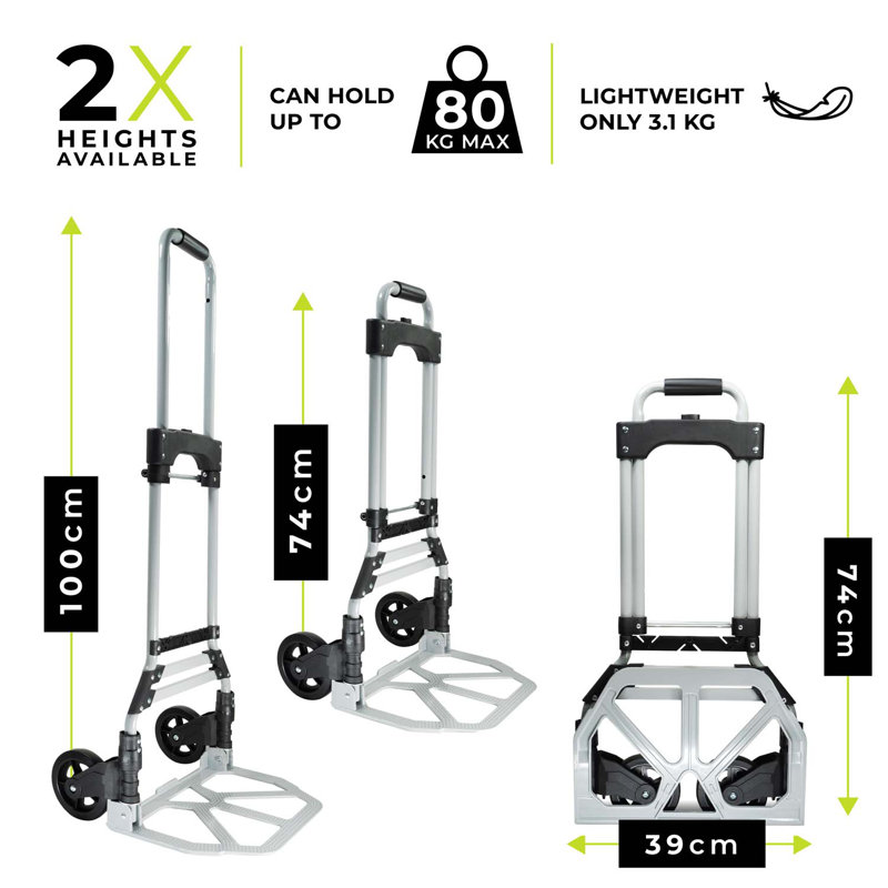 Heavy Duty Folding Aluminium Dollies 80KG Load Capacity Dollinger
