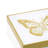 Gold and White Butterfly Storage Box, Decorative MDF and Acrylic Accent Box with Hinged Lid for Jewelry, Keepsakes, and Essentials, 7” x 3” 