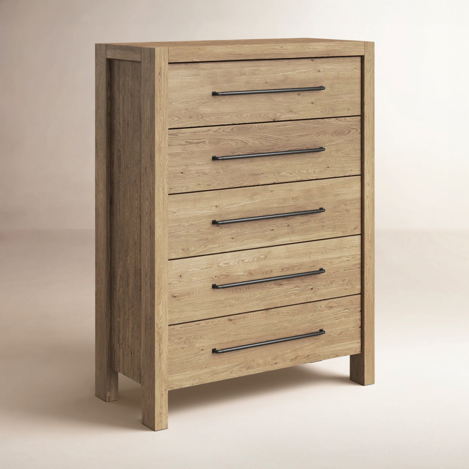 Laroche 5 Drawer 40" W Chest, Pale Oak