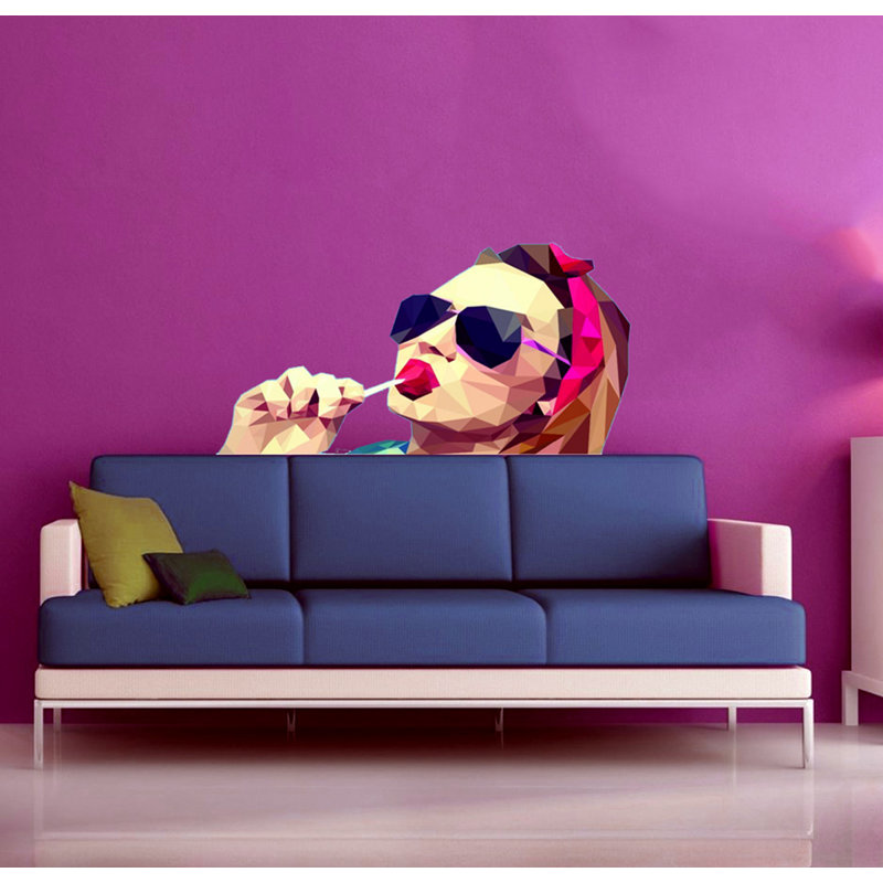 Adhésif décoratif polygonal stylish, H 64 po x l 46 po