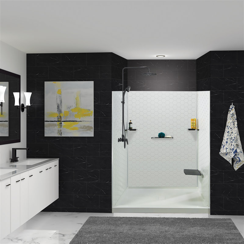 Paroi de douche à trois panneaux H 72 po x P 36 po Prodigy