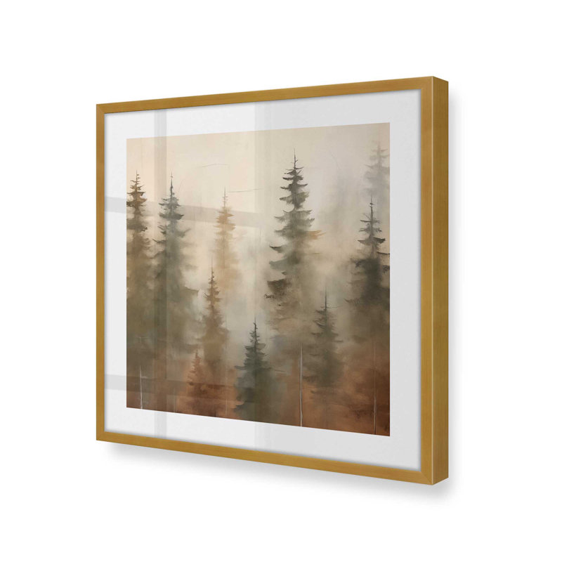 «Foggy Warm Forest I», H 13,75 po x l 13,75 po, Or poli