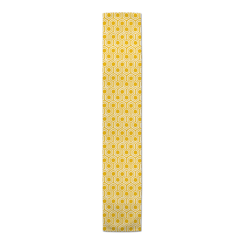 Chemin de table Hexagons, 72 po x 16 po, Jaune