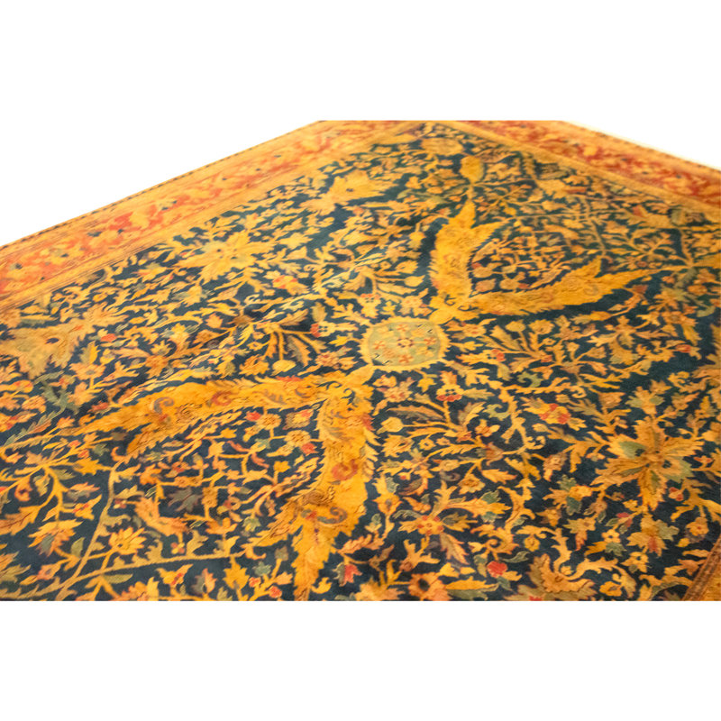 High-Quality Hand-Knotted Blue And Red Area Rug
