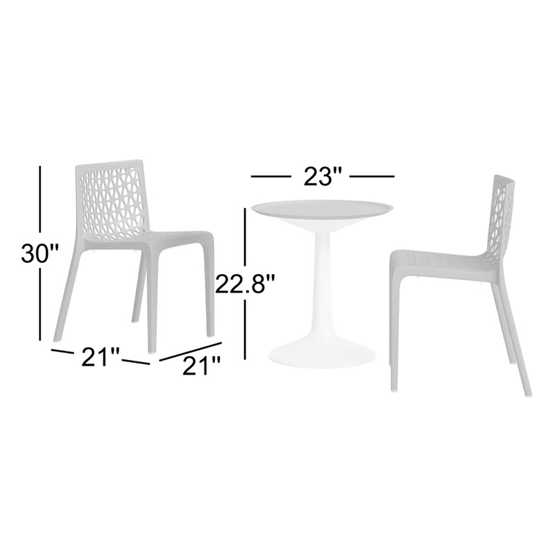 Weather Resistant 2-Person Bistro Set, Orange/White