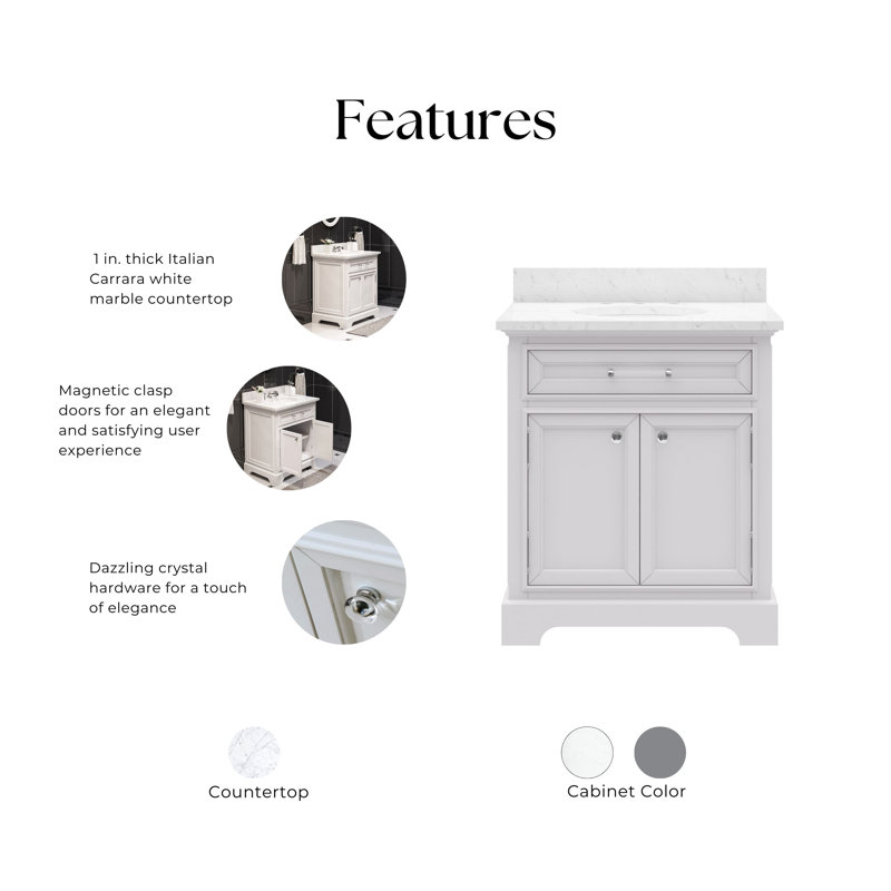 Derby 24" Single Sink Bathroom Vanity Set with Mirror, White