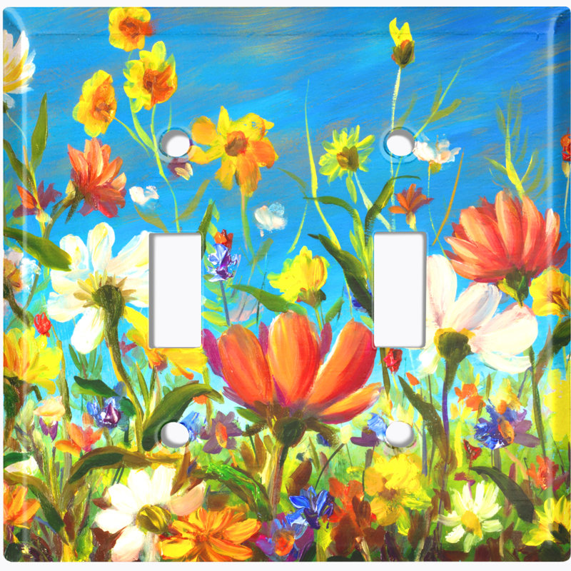 Magnifique plaque murale 2 fleurs