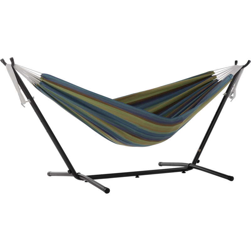 Hamac double Sunbrella avec support et sac de transport Vivere Northey, Lagon, Gris anthracite