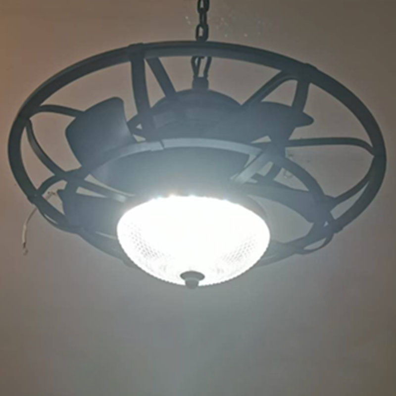 Ventilateur de plafond extérieur imperméable 20 "avec lumières, télécommande et interrupteur mural, 3 températures de couleur, conception en cage