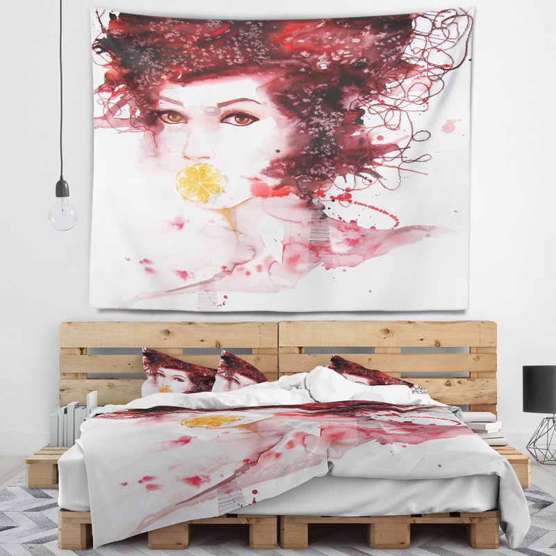 Abstract Polyester Tapestry, 32" H x 39" W